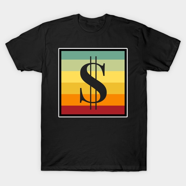 Vintage Dollar Symbol Birthday Gift T-Shirt by GBDesigner